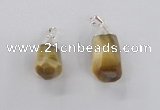 NGP1915 14*30mm - 15*35mm faceted nuggets golden tiger eye pendants