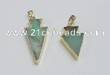 NGP1918 16*30mm - 20*38mm arrowhead australia chrysoprase pendants