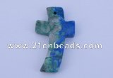 NGP192 31*52mm cross lapis & chrysocolla gemstone pendant jewelry