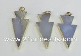 NGP1921 20*42mm - 22*50mm arrowhead agate gemstone pendants