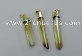 NGP1931 6*50mm - 8*55mm stick lemon quartz pendants wholesale