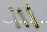 NGP1932 10*55mm - 12*65mm stick lemon quartz pendants wholesale