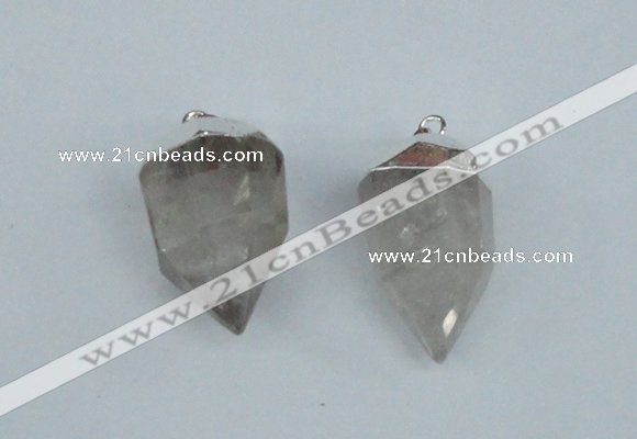 NGP1934 18*35mm - 20*40mm faceted nuggets white crystal pendants