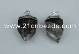 NGP1937 18*35mm - 20*40mm faceted nuggets smoky quartz pendants