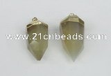 NGP1938 18*35mm - 20*40mm faceted nuggets yellow phantom quartz pendants