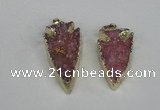 NGP1940 20*30mm - 25*50mm arrowhead druzy agate gemstone pendants