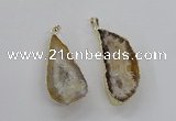 NGP1968 25*40mm - 30*50mm freeform druzy agate gemstone pendants