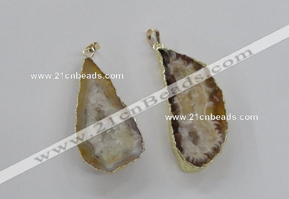 NGP1968 25*40mm - 30*50mm freeform druzy agate gemstone pendants