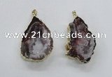 NGP1969 25*40mm - 30*50mm freeform druzy agate gemstone pendants