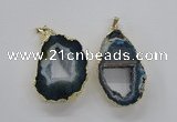 NGP1971 25*40mm - 30*50mm freeform druzy agate gemstone pendants