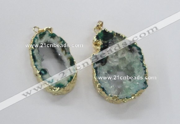 NGP1972 25*40mm - 30*50mm freeform druzy agate gemstone pendants