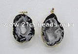 NGP1973 25*40mm - 30*50mm freeform druzy agate gemstone pendants