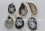 NGP1974 25*40mm - 30*50mm freeform druzy agate gemstone pendants
