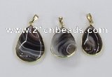 NGP1976 18*25mm - 25*35mm teardrop Botswana agate pendants