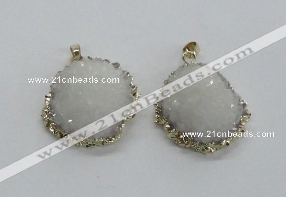 NGP1984 25*30mm - 30*35mm freefrom druzy agate pendants