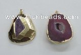 NGP1996 35*45mm - 40*50mm freeform plated druzy agate pendants