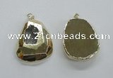NGP1997 35*45mm - 40*50mm freeform plated druzy agate pendants