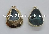 NGP1999 35*45mm - 40*50mm freeform plated druzy agate pendants