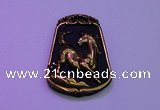 NGP2019 38*52mm carved gold plated matte black obsidian pendants