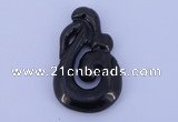 NGP203 30*50mm fashion jet gemstone pendant jewelry wholesale