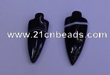 NGP2050 15*40mm - 18*45mm arrowhead striped agate pendants