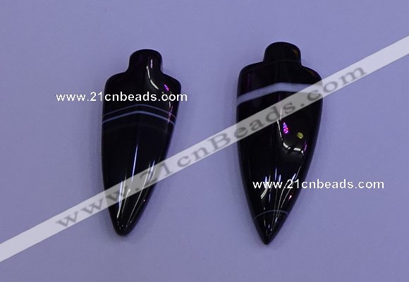 NGP2050 15*40mm - 18*45mm arrowhead striped agate pendants