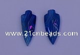 NGP2054 15*40mm - 18*45mm arrowhead striped agate pendants