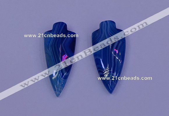 NGP2054 15*40mm - 18*45mm arrowhead striped agate pendants