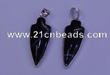 NGP2057 15*40mm - 18*45mm arrowhead striped agate pendants