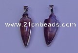 NGP2059 15*40mm - 18*45mm arrowhead striped agate pendants