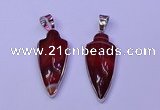 NGP2060 15*40mm - 18*45mm arrowhead striped agate pendants