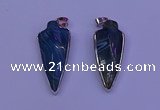 NGP2061 15*40mm - 18*45mm arrowhead striped agate pendants