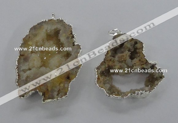 NGP2101 40*50mm - 55*65mm freeform druzy agate gemstone pendants