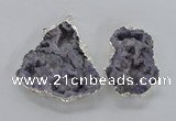 NGP2103 40*50mm - 55*65mm freeform druzy agate gemstone pendants