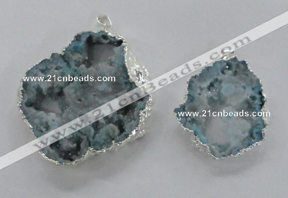 NGP2104 40*50mm - 55*65mm freeform druzy agate gemstone pendants