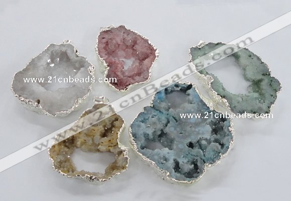 NGP2106 40*50mm - 55*65mm freeform druzy agate gemstone pendants