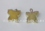 NGP2110 15*20mm - 18*25mm butterfly druzy agate gemstone pendants