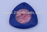 NGP213 45*45mm fashion dyed rhodochrosite & lapis lazuli gemstone pendant