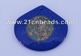 NGP214 45*50mm fashion dyed imperial jasper & lapis lazuli gemstone pendant