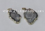 NGP2212 20*30mm - 35*35mm freeform plated druzy agate pendants