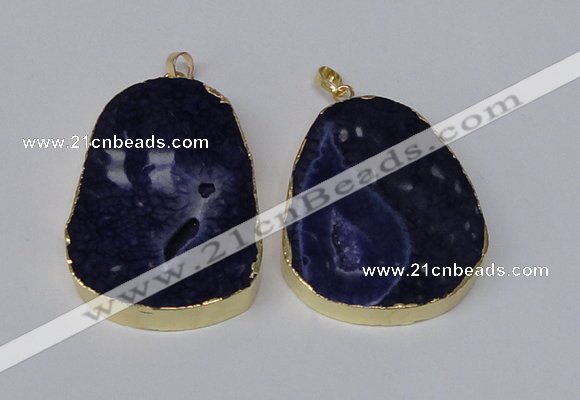 NGP2216 30*40mm - 40*45mm freeform druzy agate gemstone pendants