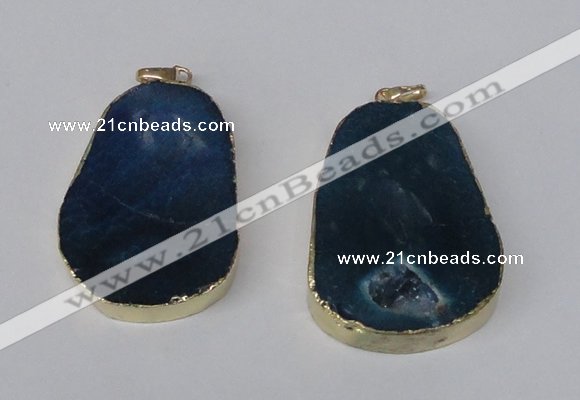 NGP2218 30*40mm - 40*45mm freeform druzy agate gemstone pendants