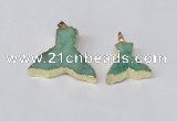 NGP2230 20*25mm - 22*30mm fishtail druzy agate gemstone pendants