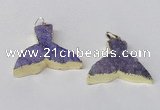 NGP2235 35*45mm - 40*55mm fishtail druzy agate gemstone pendants