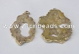 NGP2241 40*50mm - 45*55mm freeform plated druzy agate pendants