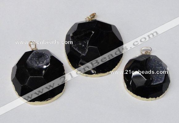 NGP2243 35*40mm - 45*50mm freeform druzy agate gemstone pendants