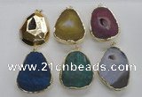 NGP2247 30*40mm - 40*45mm freeform druzy agate gemstone pendants