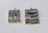 NGP2249 30*40mm - 40*45mm rectangle druzy agate gemstone pendants