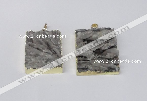 NGP2249 30*40mm - 40*45mm rectangle druzy agate gemstone pendants