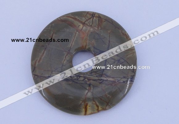 NGP225 7*50mm fashion picasso jasper gemstone donut pendant